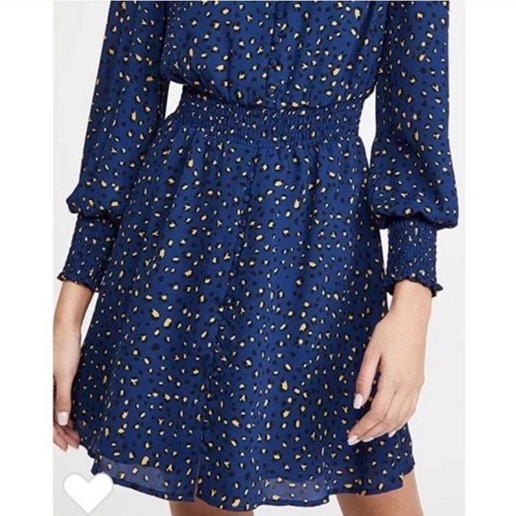 BB Dakota Cheetah Pray Love Long Sleeve Mini Holiday‎ Dress, Midnight Small,​​ - Picture 7 of 15